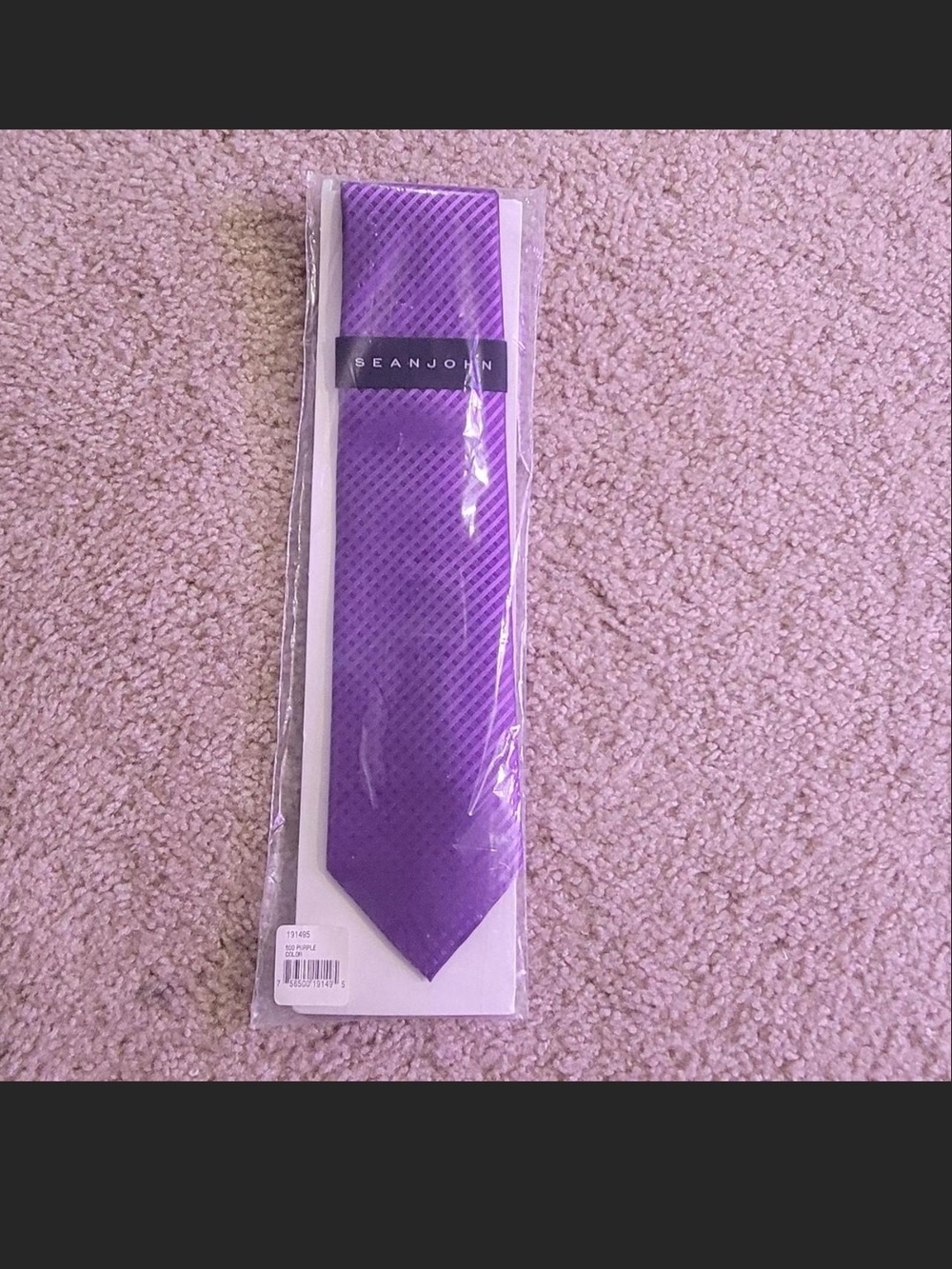 Sean John Purple Men's Tie with Subtle Textured Weave